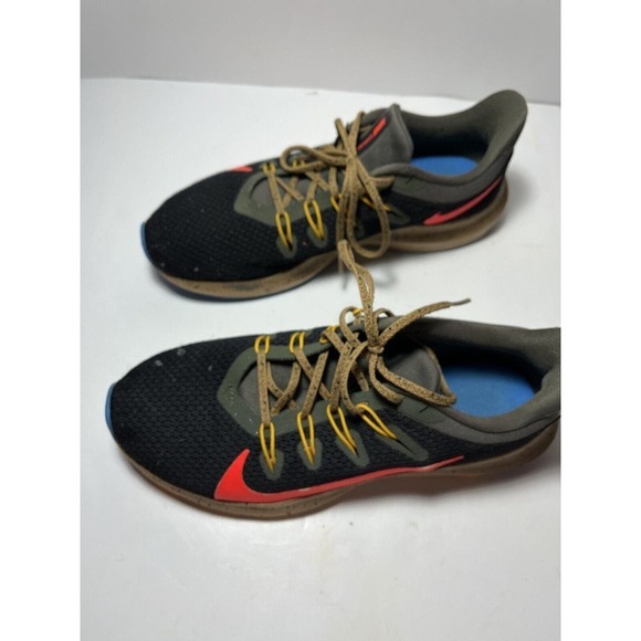 Nike Quest Mens Walking Running Shoes Sz 8 CJ6186-003 Olive Green Black Red - Picture 3 of 11